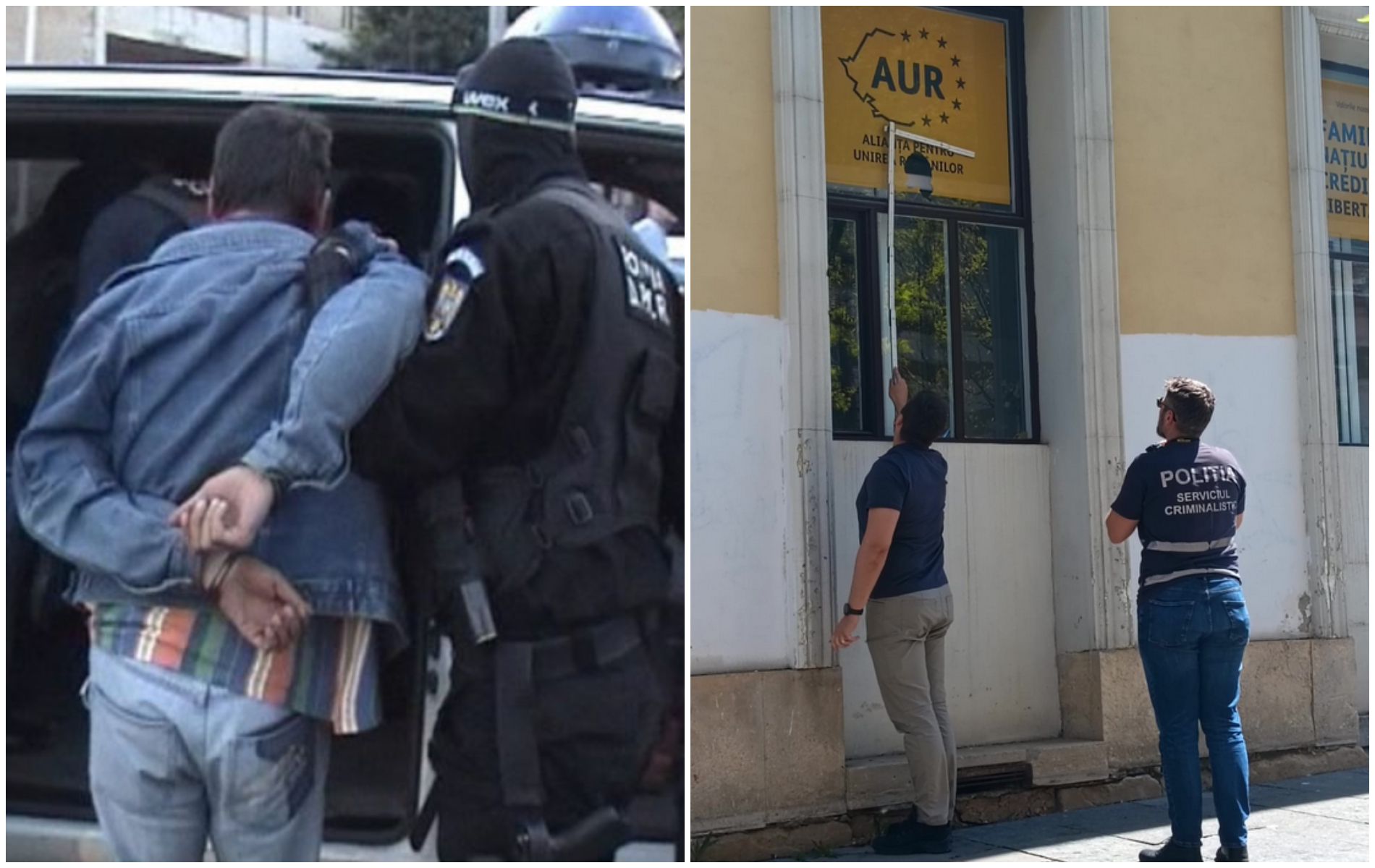 A fost prins individul care a spart geamul sediului AUR cu o piatră. Are 34 de ani și este din Cluj-Napoca: „A fost condus la sediul poliției!”