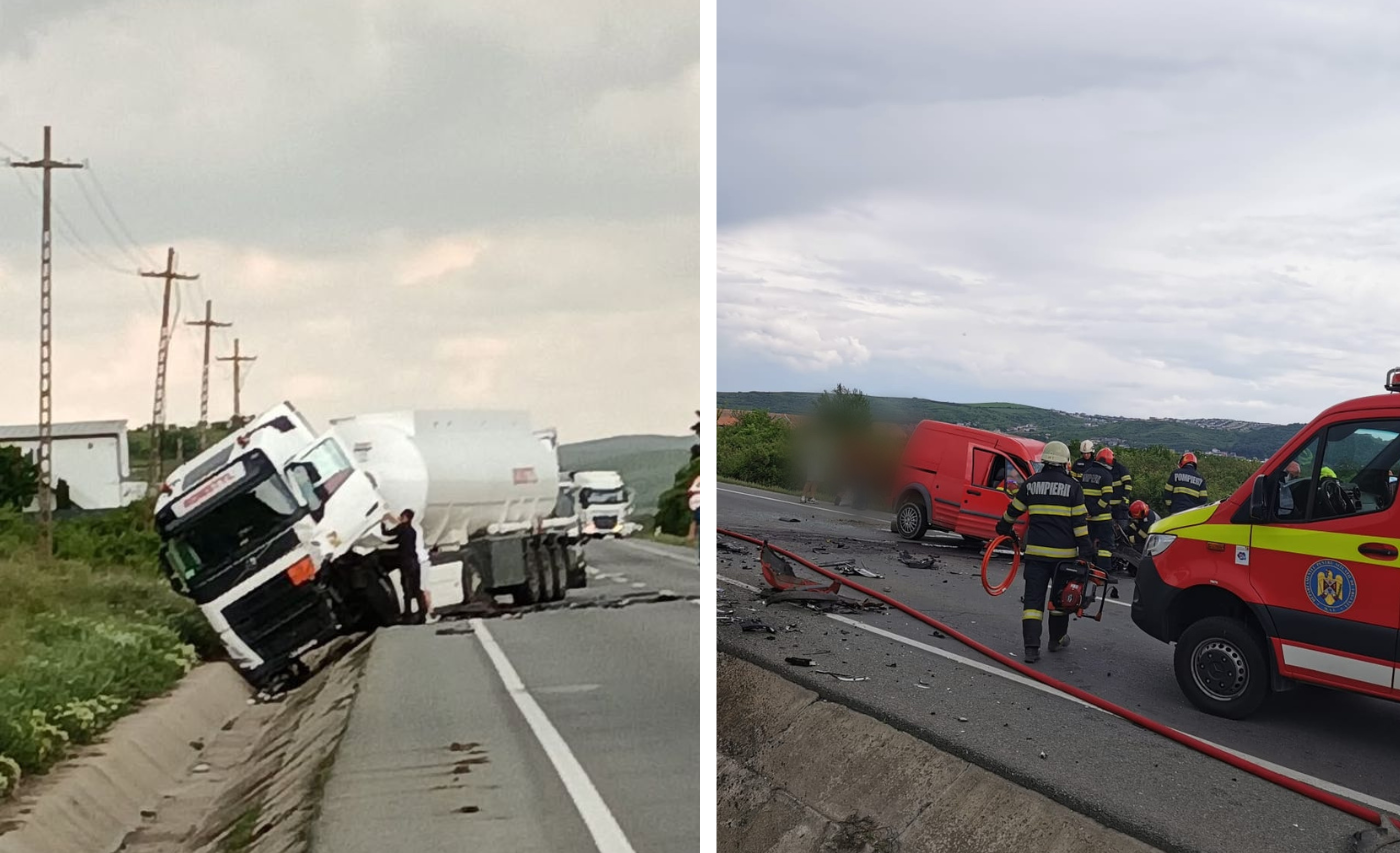 Cum a avut loc accidentul tragic din Cluj! Un bărbat ar fi intrat pe contrasens și s-a izbit frontal cu un TIR cu cisternă: Un bărbat și-a pierdut viața