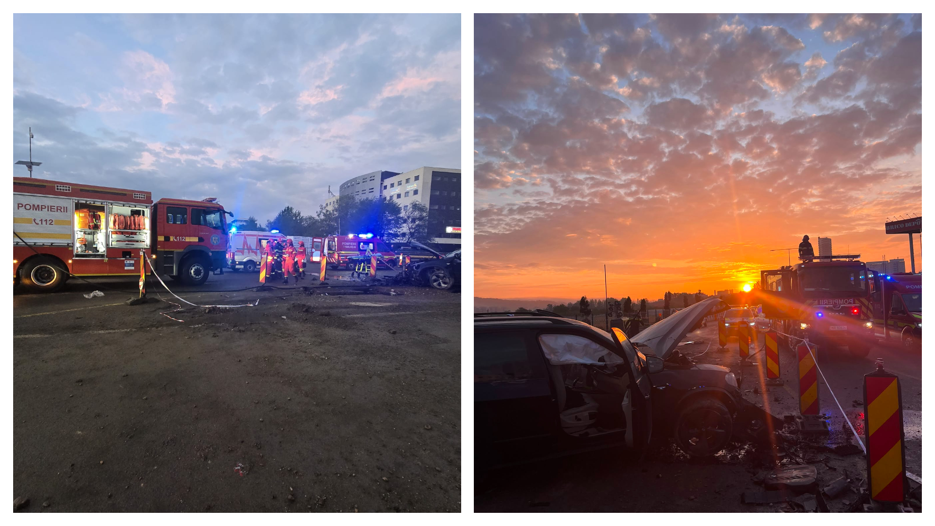 Cum s-a produs accidentul din dimineața asta de pe Calea Florești: Un șofer rupt de beat a intrat cu mașina în parapet. Cinci oameni duși la spital