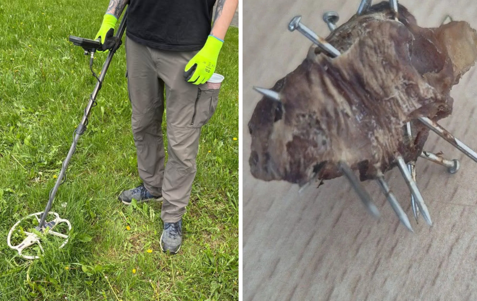 Eroul anonim din Cluj: După articolul Știri de Cluj despre pericolul dintr-un parc un bărbat a venit imediat cu detector de metale să scaneze iarba