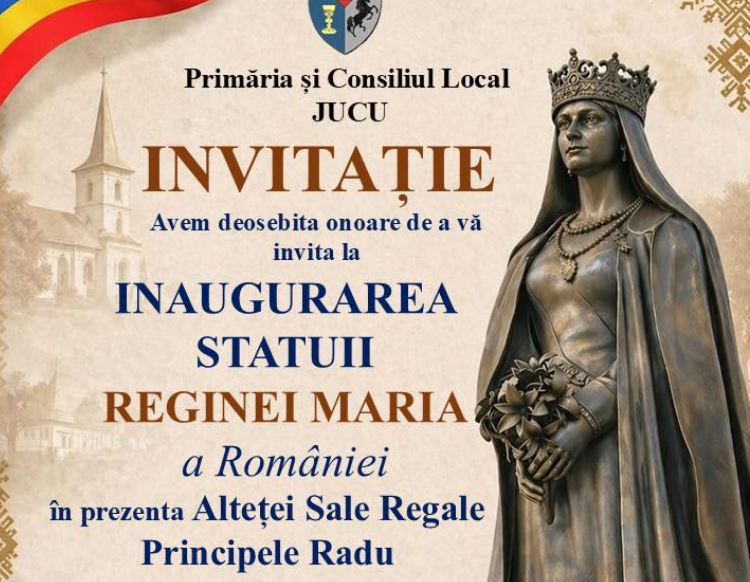 Moment istoric la Jucu: Familia Regală- reprezentată de Principele Radu al României și personalități de rang înalt vin la inaugurarea statuii Reginei Maria