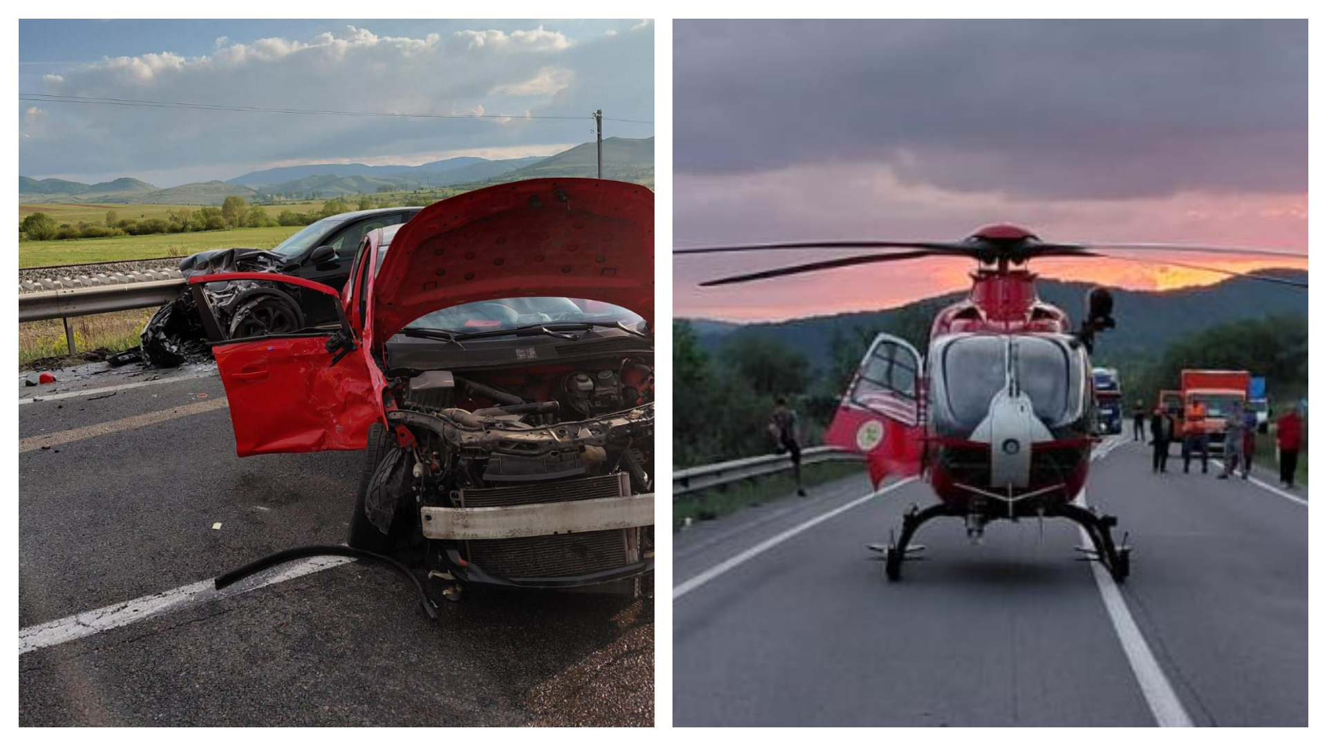 VIDEO. Accident extrem de grav pe E60, în Poieni, Cluj! O femeie a fost scoasă inconștientă dintre fiare și preluată de elicopterul SMURD