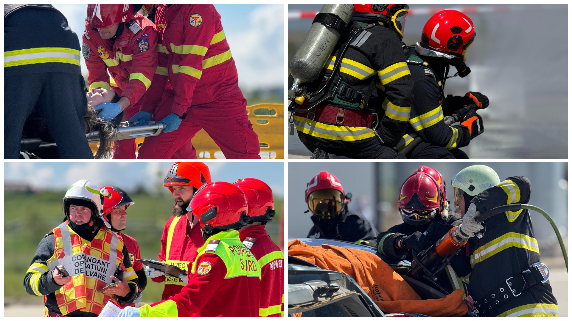 VIDEO. Accident extrem de grav simulat pe Autostrada A3! Salvatorii din Cluj și Mureș au intervenit contra cronometru pentru salvarea a 14 victime