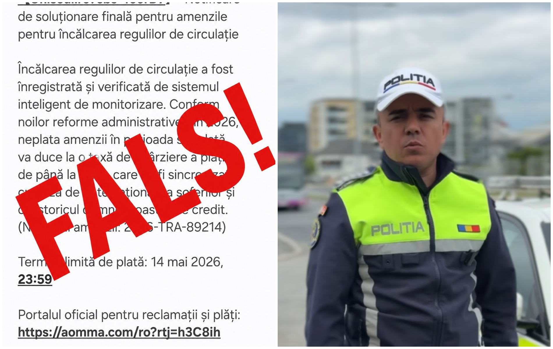 VIDEO. Atenție la mesajele FAKE! Poliția nu trimite niciodată SMS pentru plata amenzilor: „E o nouă metodă de înșelăciune. Nu accesa linkul!”