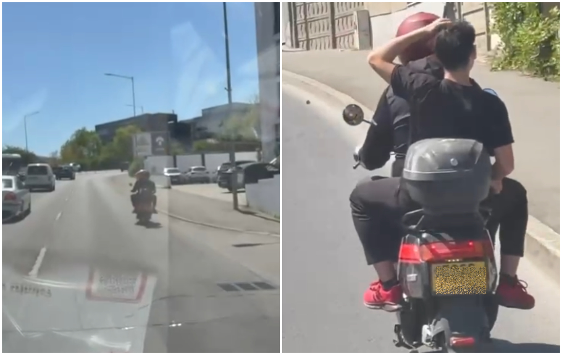 VIDEO. Bărbat surprins pe scuter alături de un adolescent fără cască. A fost pus în pericol tânărul? „Premiul pentru tatăl anului merge la...”