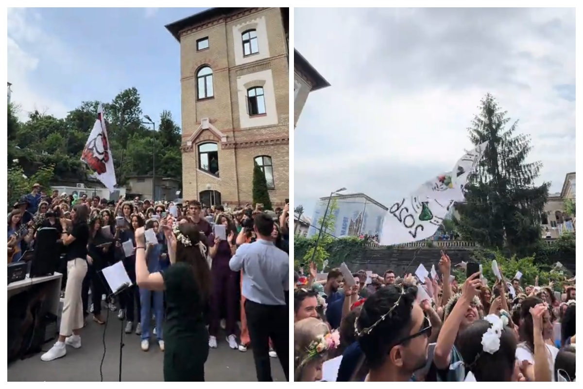 VIDEO. Ce moment azi la UMF Cluj! Au început serenadele absolvenților UMF Cluj 2026: „Studenție Pa/ Ai fost a mea/ Vă mulțumim/ Medici devenim”