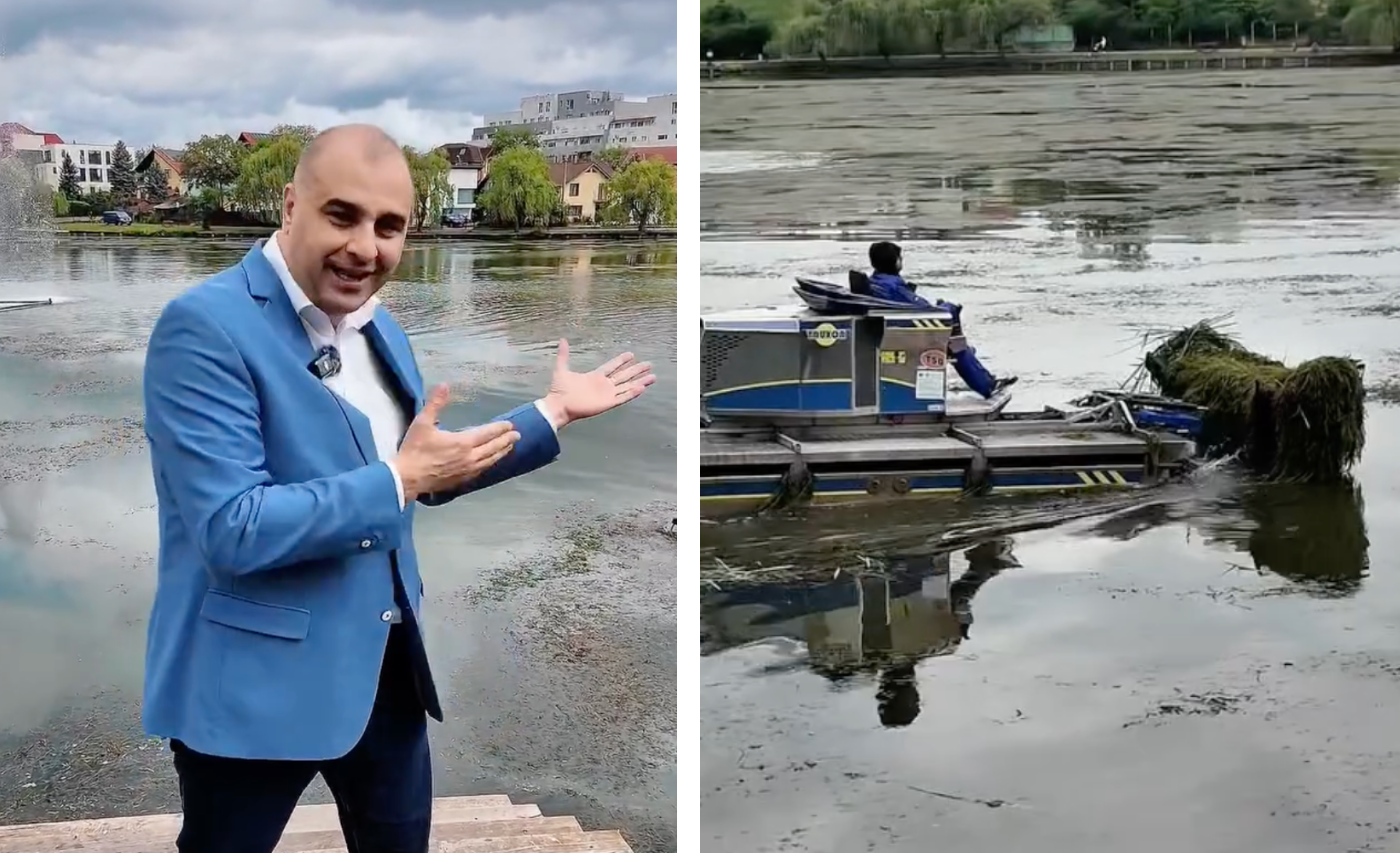 VIDEO. Lacul 1 din Gheorgheni scapă de mirosul de alge! Viceprimarul Dan Tarcea anunță intervenții mai rapide ca niciodată: „Am decis să acționăm”