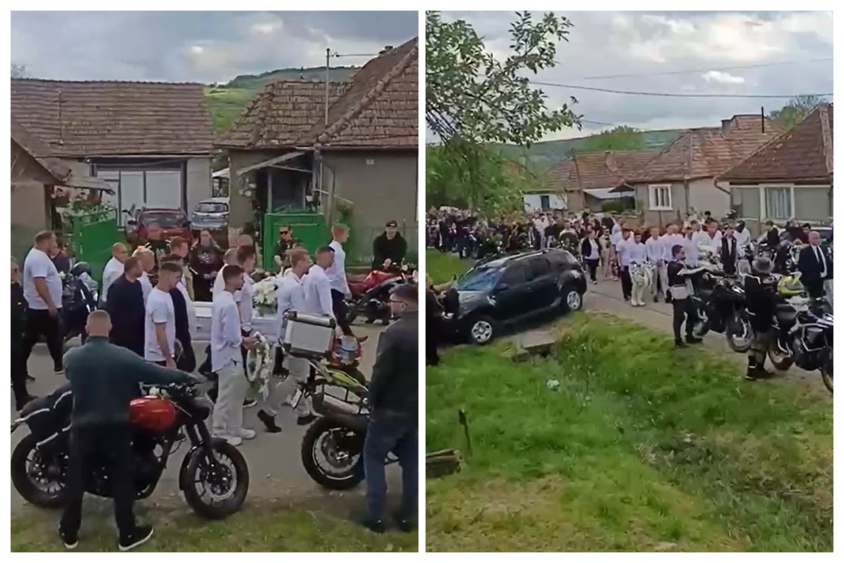 VIDEO. Moment sfâșietor: Motociclistul de 19 ani, mort într-un tragic accident pe Valea Chintăului, condus pe ultimul drum cu motoarele turate