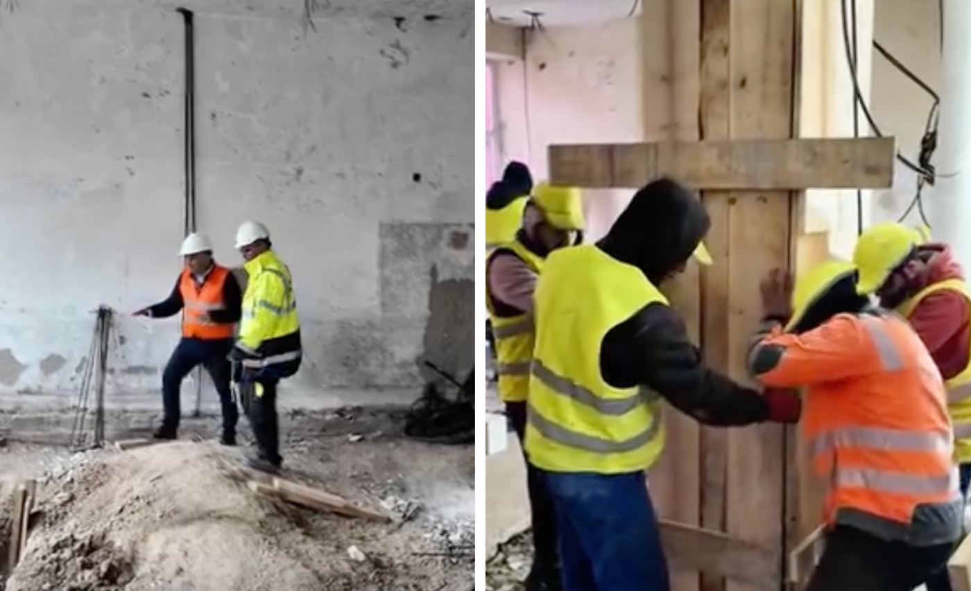 VIDEO. Supraetajare spectaculoasă la o școală din Cluj: fundații forate la 9 metri, structură metalică montată etapizat și 1.400 de metri pătrați