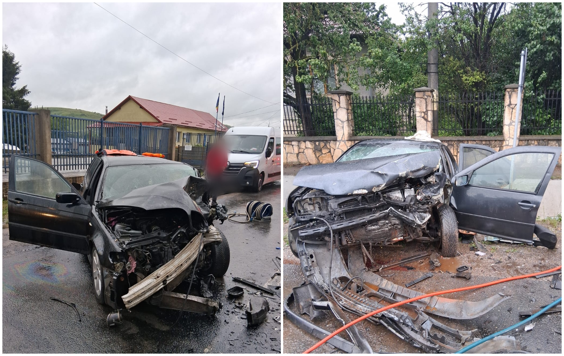 Accident rutier grav la Gârbău în Cluj. Două persoane au rămas încarcerate după impactul dintre două autoturisme. Pompierii intervin de urgență