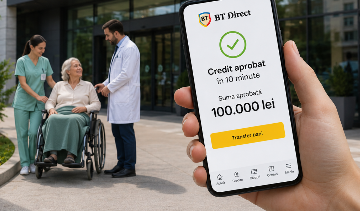 Clienții Băncii Transilvania pot accesa 100% online, în doar 10 minute, până la 100.000 de lei pentru servicii medicale la un mare spital