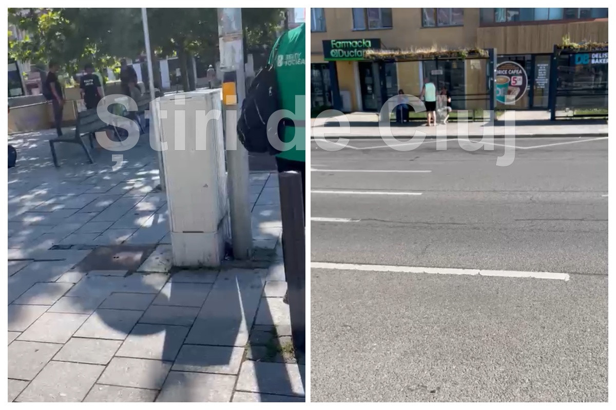 EXCLUSIV VIDEO. Scandal în Piața Gării Cluj! Un bărbat agresiv făcea singur „legea”, de față cu poliția locală: „Curăț eu gara de gunoaiele astea!”