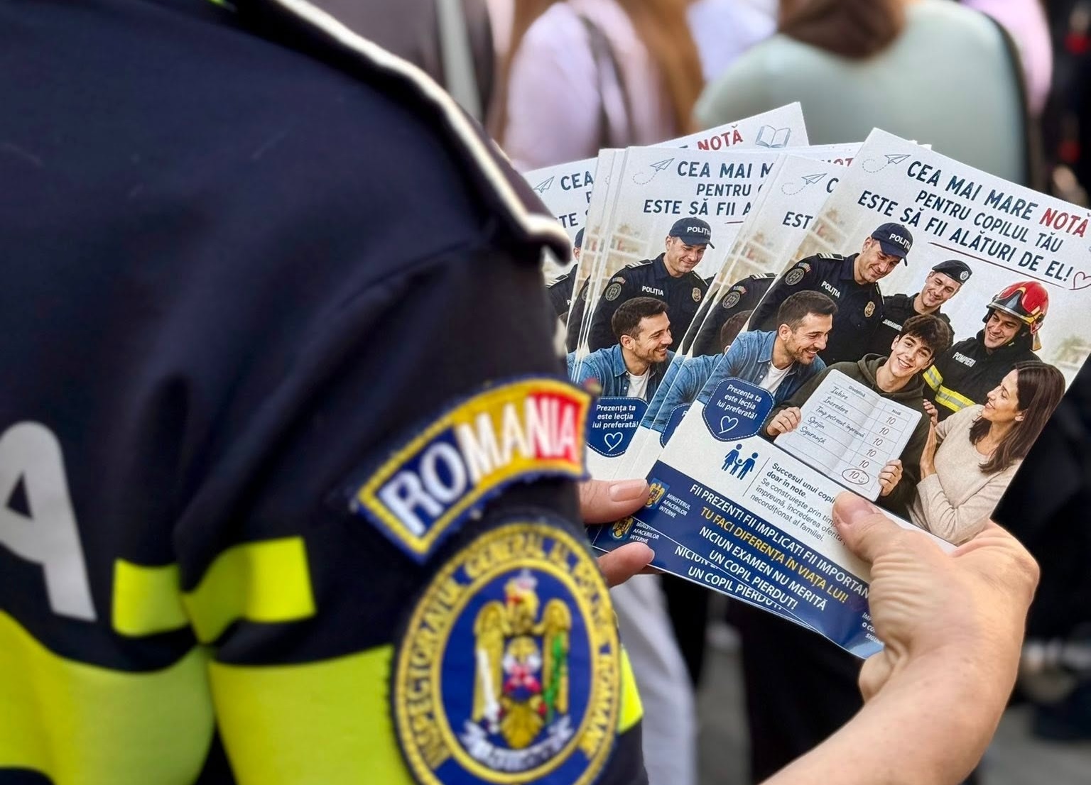 Polițiști, jandarmi și pompieri, la porțile școlilor din Cluj înaintea Evaluării Naționale: „Niciun examen nu merită un copil pierdut"