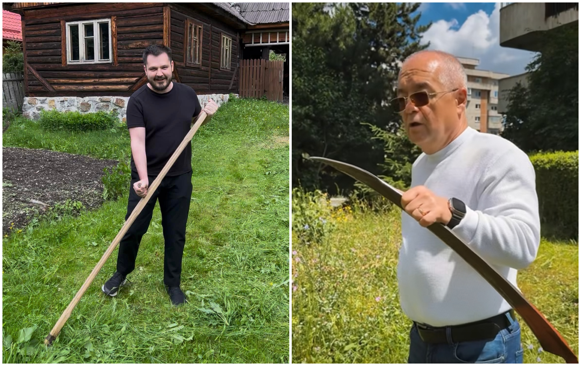 Primarul cosaș Emil Boc, ironizat de un consilier local USR Cluj. Paul Helmer a pus și el mâna pe coasă: „Clar, nu mă fac primar că nu mă pricep”