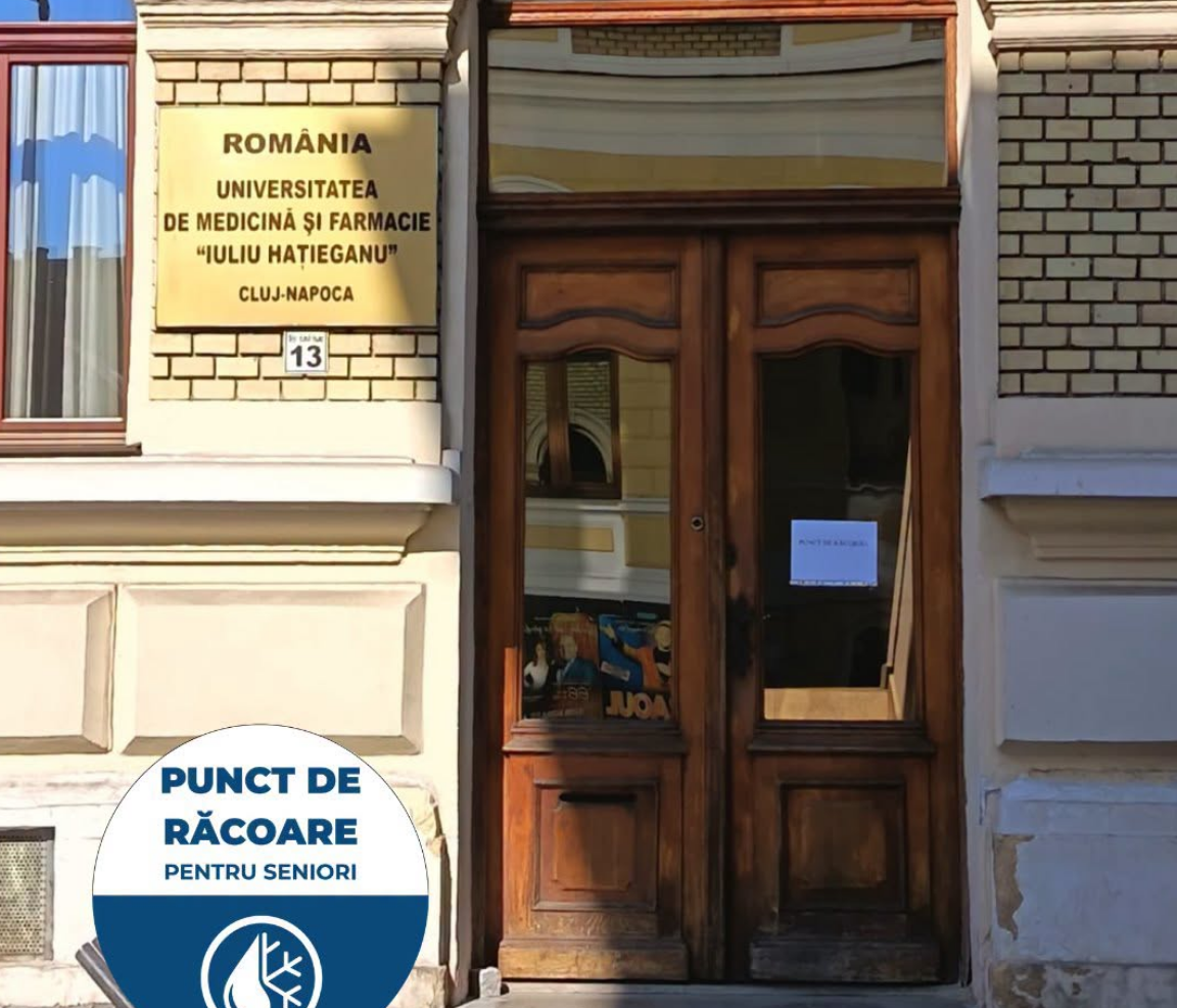 Seniorii Clujului se pot hidrata și odihni la Punctul de Răcoare deschis de UMF Cluj. Aici veți găsi apă potabilă pe perioada zilelor toride