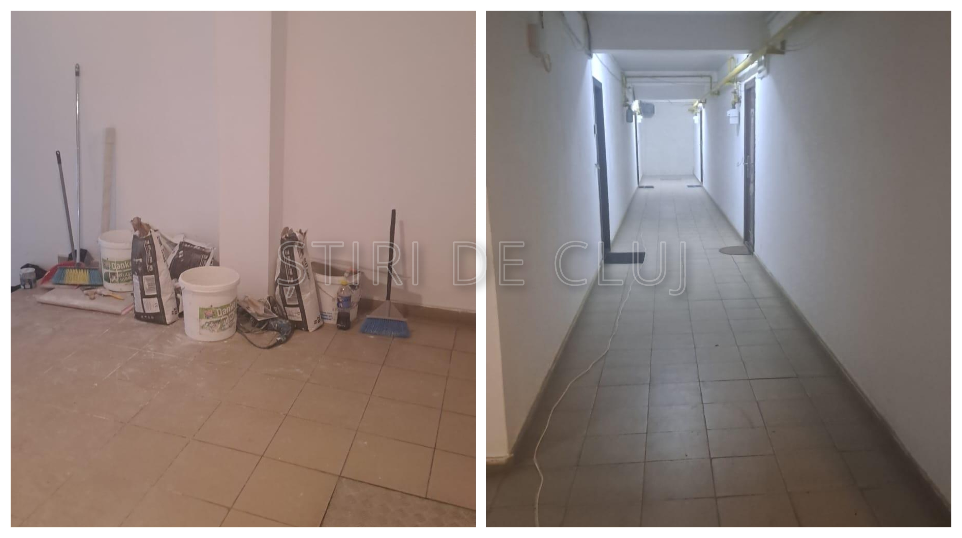 Șoc într-un bloc din Florești! Locatarii s-au trezit peste noapte cu un zid între scări FOTO