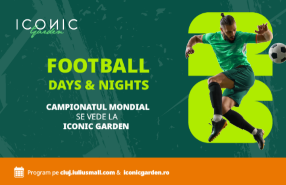 Vezi meciurile de la Campionatul Mondial de Fotbal în aer liber la Iulius Mall Cluj. Prima vizionare e în seara asta, iar accesul gratuit!