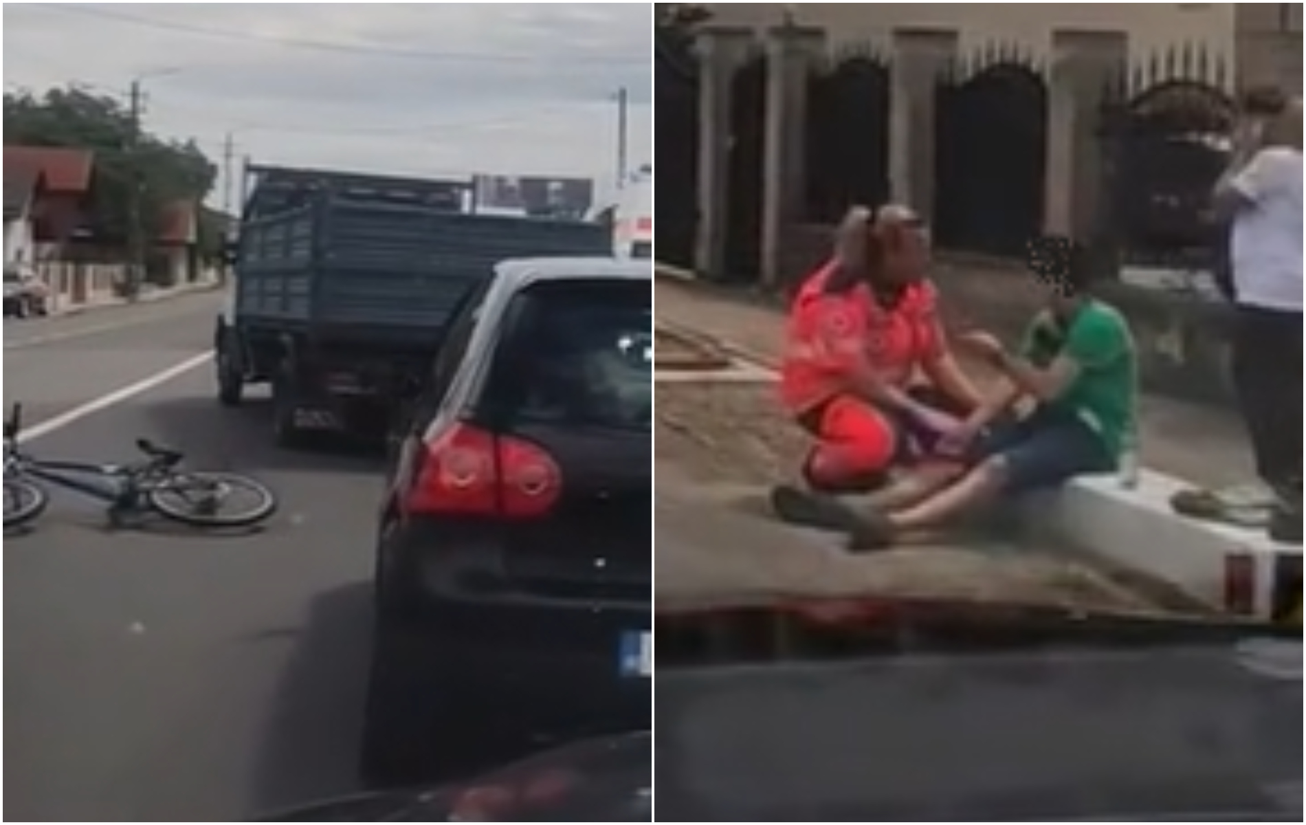 VIDEO. Cum s-a produs accidentul din Gilău? Un copil de 13 ani pe bicicletă nu s-ar fi asigurat și a intrat în coliziune cu o mașină. Pericol pe două roți