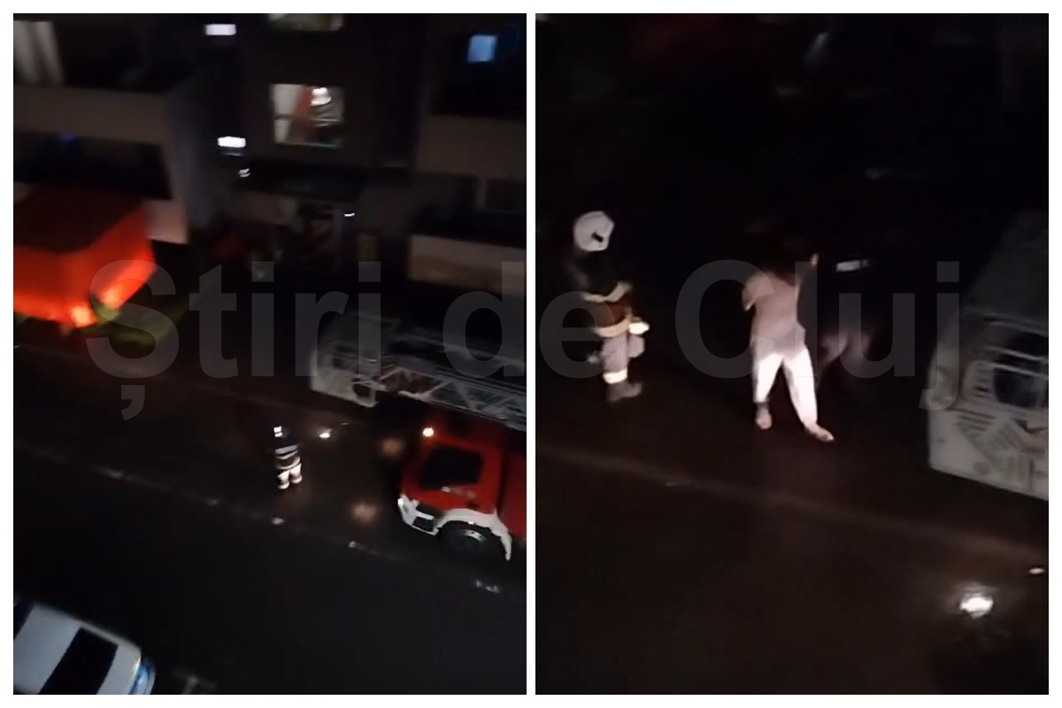 VIDEO EXCLUSIV. Intervenție de amploare în Florești! Un clujean amenința că se aruncă de la balcon. Mascații au intrat cu forța în apartament să-l salveze