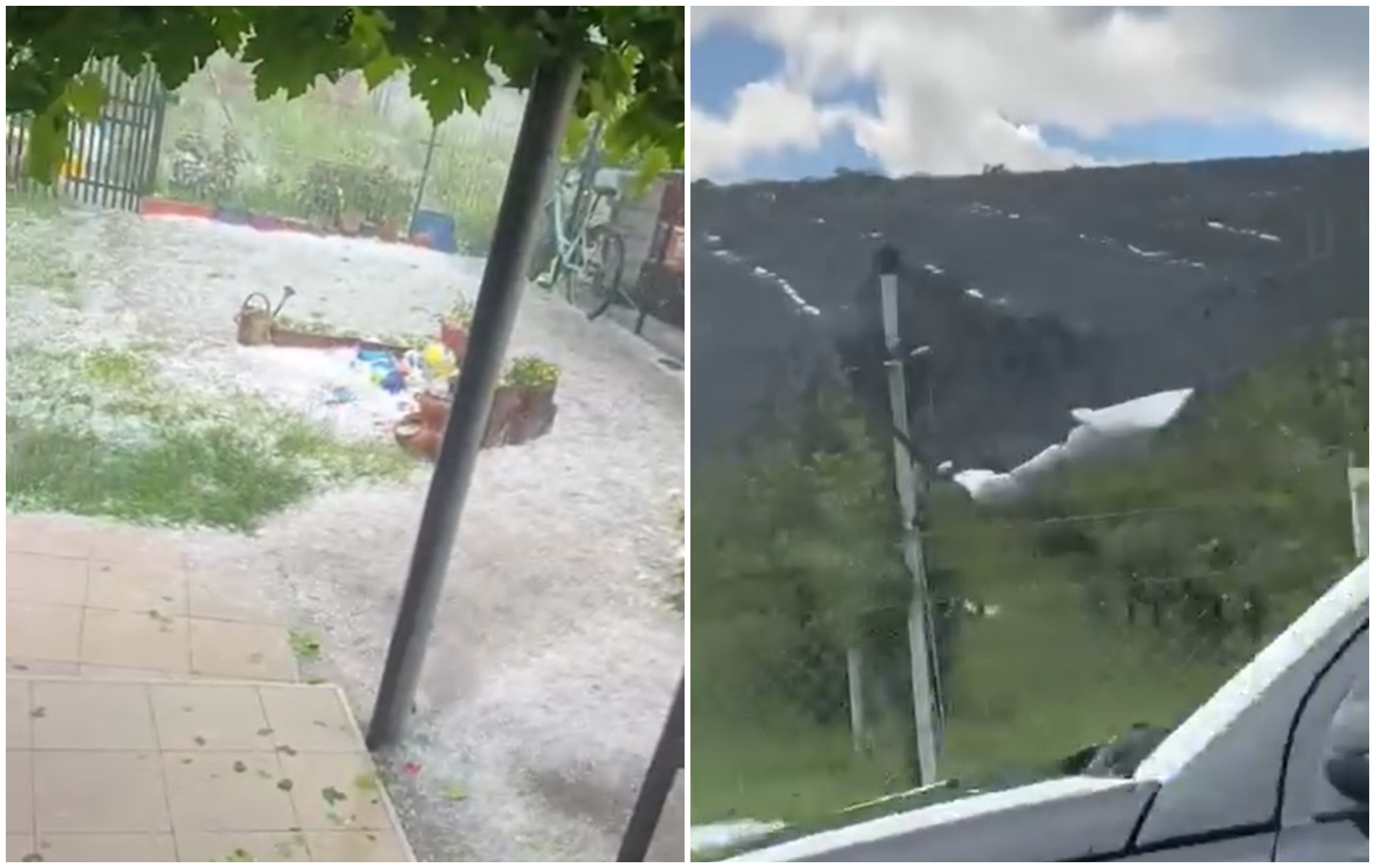 VIDEO. Grindină cât oul de găină și furtuni în Cluj. Primele imagini după furtuna violentă care a lovit județul. Plasele antigrindină au salvat recoltele