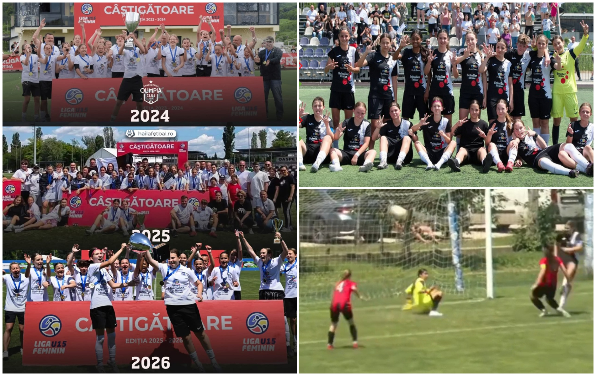 VIDEO. Paradă demnă de Donnarumma! Portarul Anastasia Elena Purcel o ajută pe Olimpia Cluj să câștige Liga Elitelor U15 pentru al 3-lea an la rând