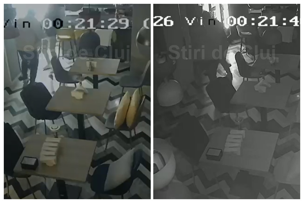 VIDEO. Tentativă de omor într-un restaurant din Cluj:Patronul, atacat de asociatul lui, a ajuns la Urgență. Agresiunea, surprinsă de camere de supraveghere