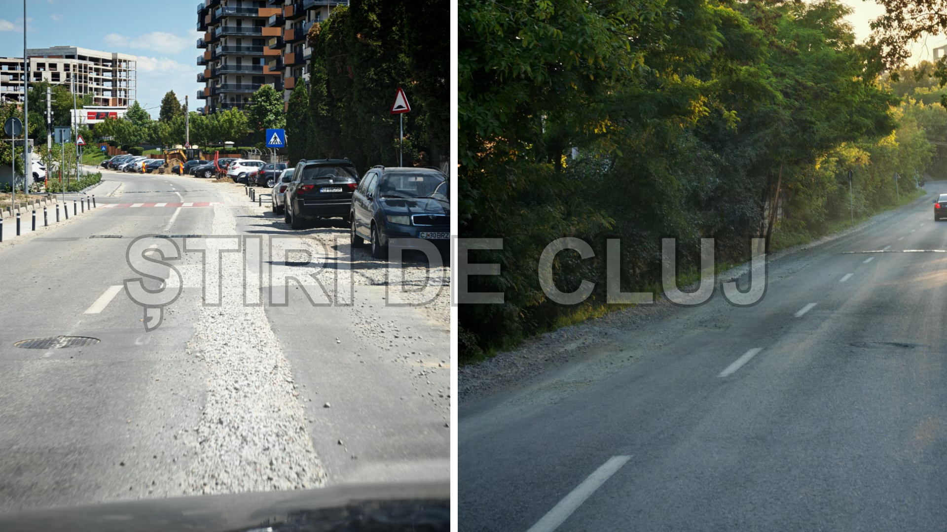 Haos pe strada Soporului din Cluj-Napoca: Drumul e distrus de aproape două săptămâni, pietonii și mașinile riscă să fie loviți de pietriș