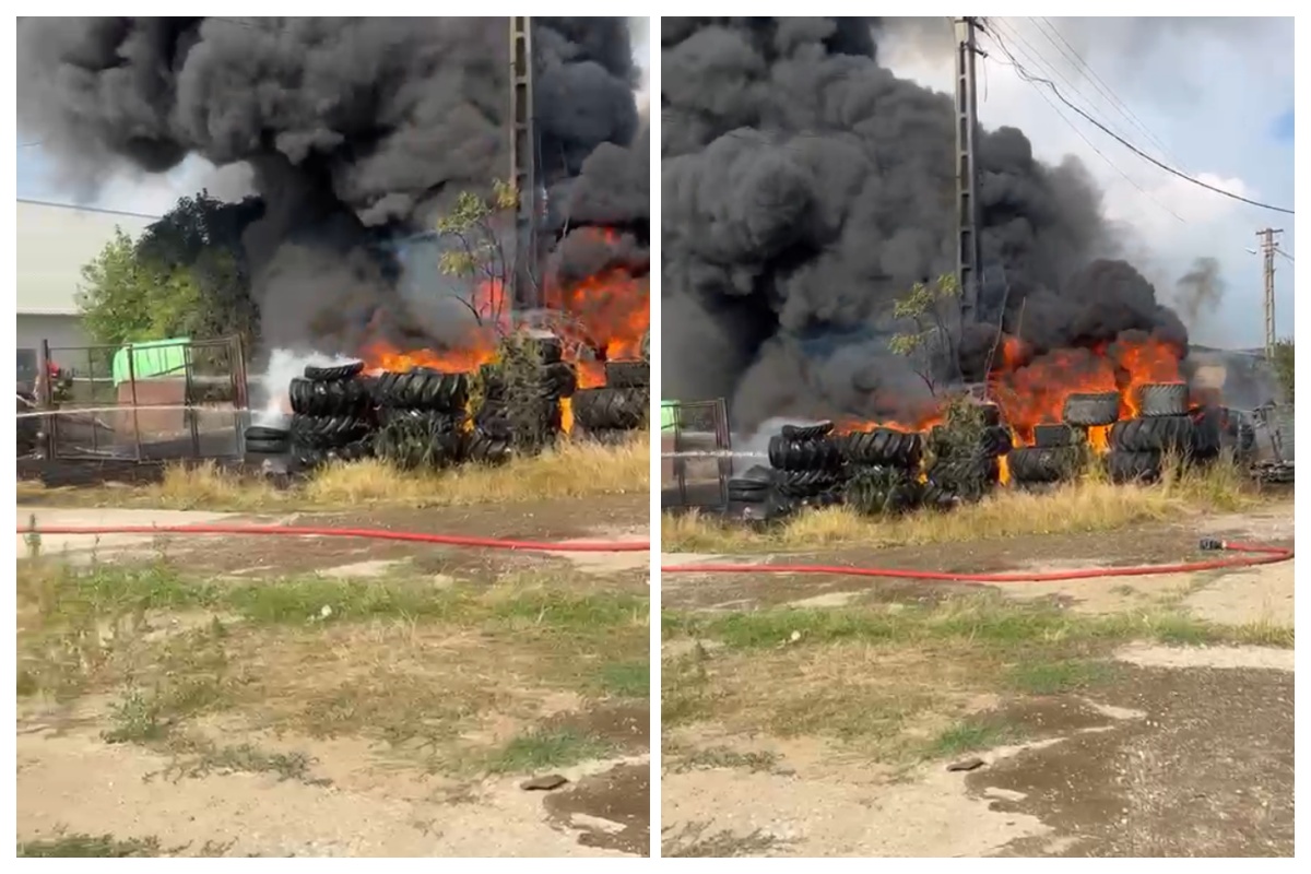 VIDEO. Incendiu de proporții în Cluj, acum: O hală industrială a fost cuprinsă de flăcări în Mihai Viteazu. Sunt degajări mari de fum