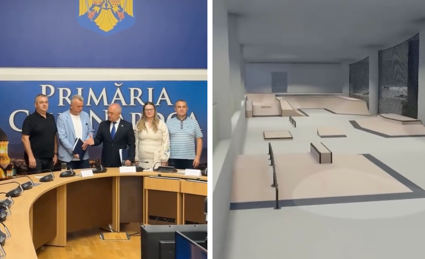 VIDEO. S-a semnat contractul! Cluj-Napoca va avea un skatepark acoperit de 1.000 mp, cu zone pentru începători și profesioniști