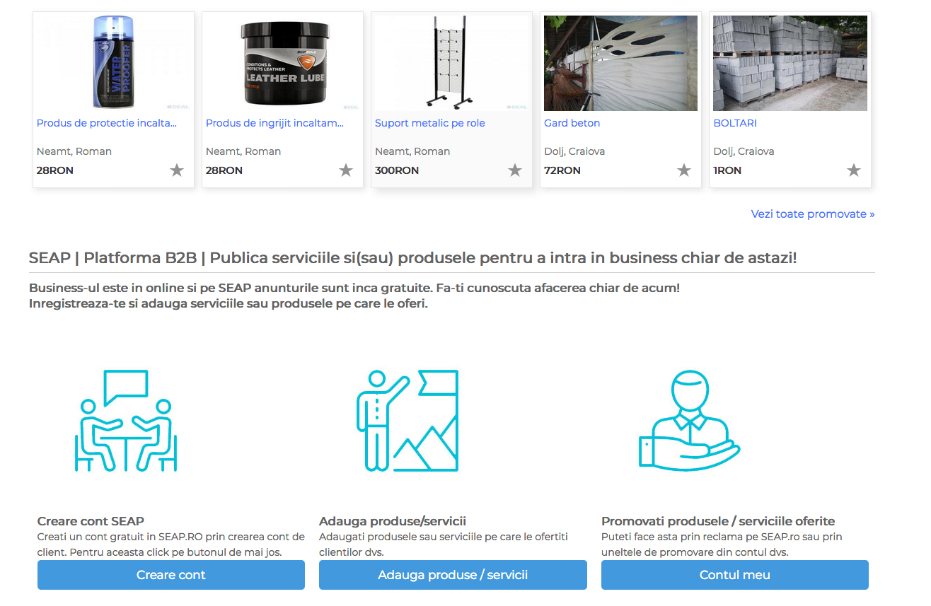 Listeaza produsele si serviciile pe SEAP.RO